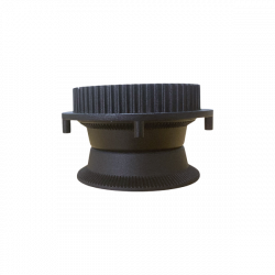 Llanta Trasera Aluminio Negra con Corona Dentada – Neumáticos 6 Pulgadas